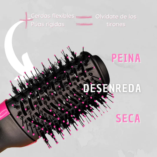 Cepillo 3 en 1: Seca, Alisa y Riza al Instante